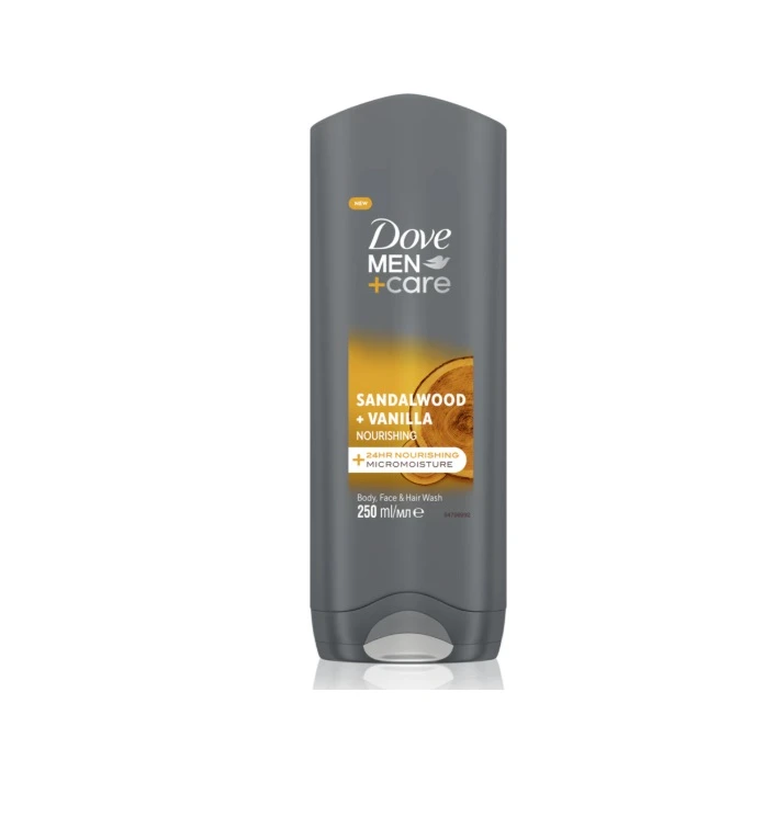 DOVE GEL DUS 250ML MEN CARE SANDALWOOD VANILLA